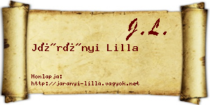 Járányi Lilla névjegykártya